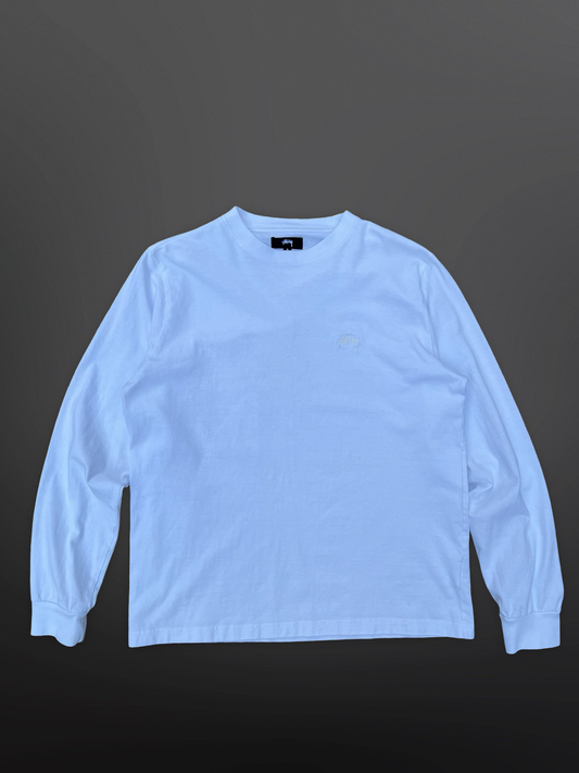 Stüssy Longsleeve Sweatshirt Hvid, Str. S