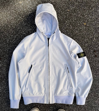 Stone Island Softshell R Jakke Hvid XL Brugt Used