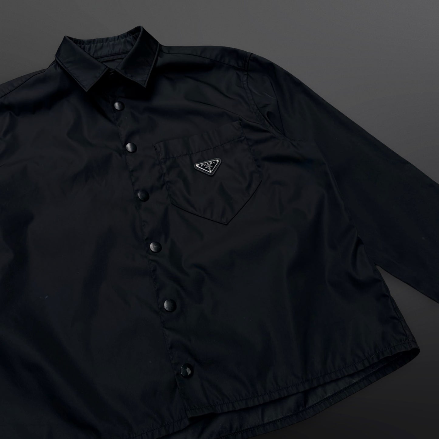 Prada Re-Nylon Overshirt / Skjortejakke – Large Sort