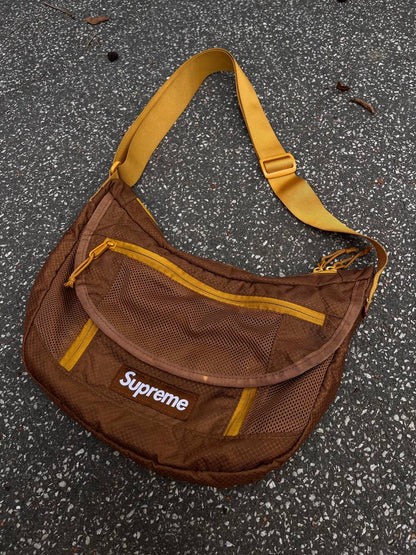 Supreme Messenger Box Logo SS22 Brun Brown Bag Shoulder Bag Sling Bag Skuldertaske