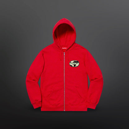 Supreme World Famous Zip-Up Hoodie – Rød (Medium)