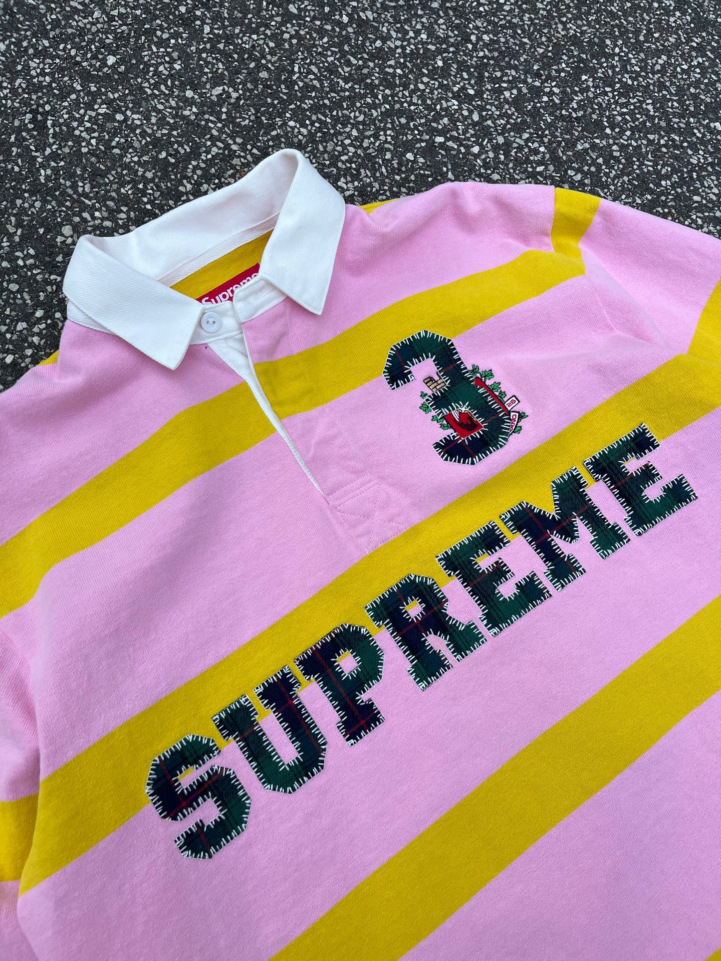 Supreme Stripe Rugby Pink/Yellow, Str. M