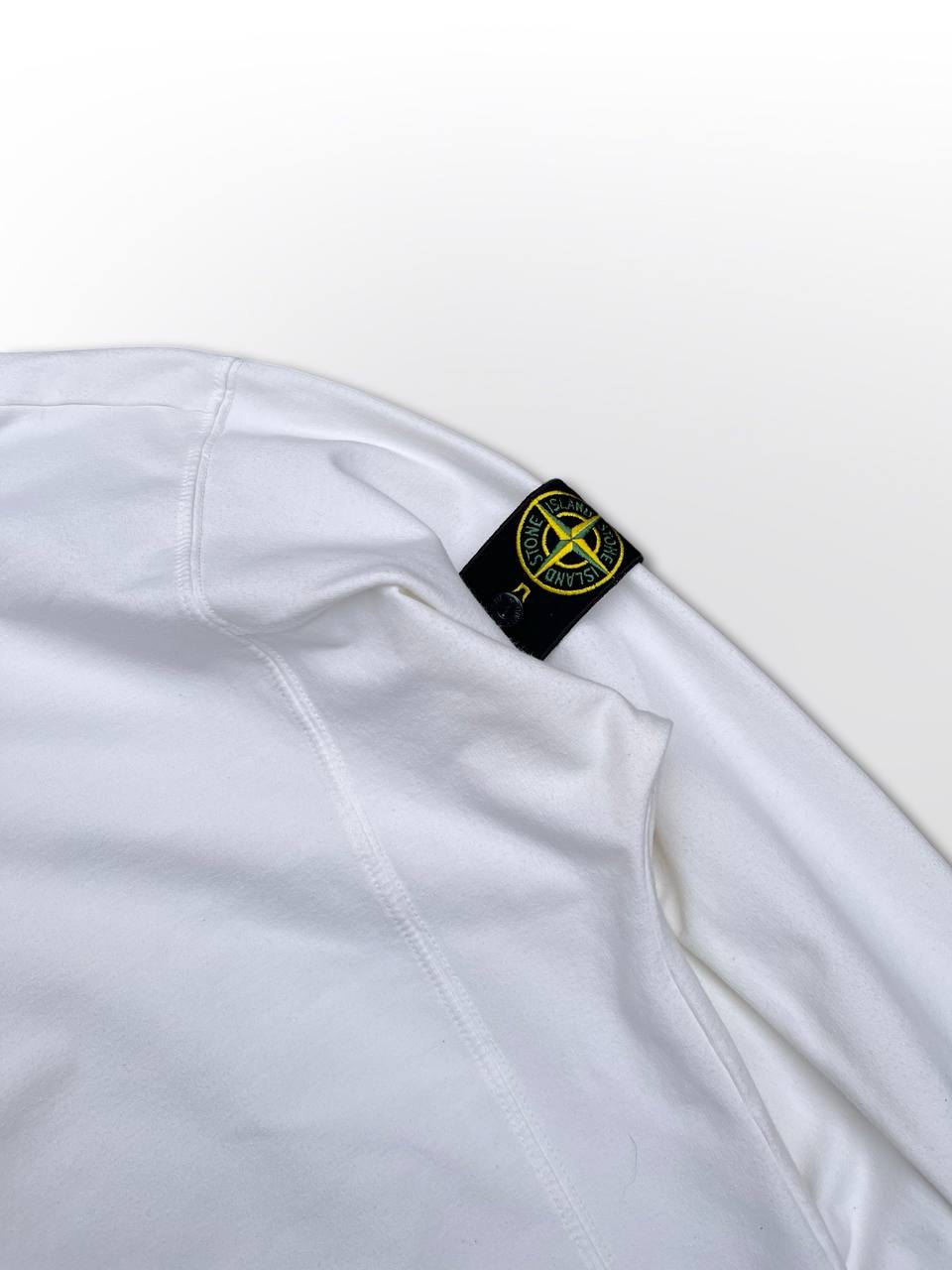 Stone Island Pullover Quarter Zip Hvid Brugt Medium Herre