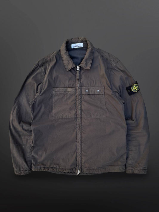 Stone Island Overshirt Skjorte M Medium i Grå Brugt Used