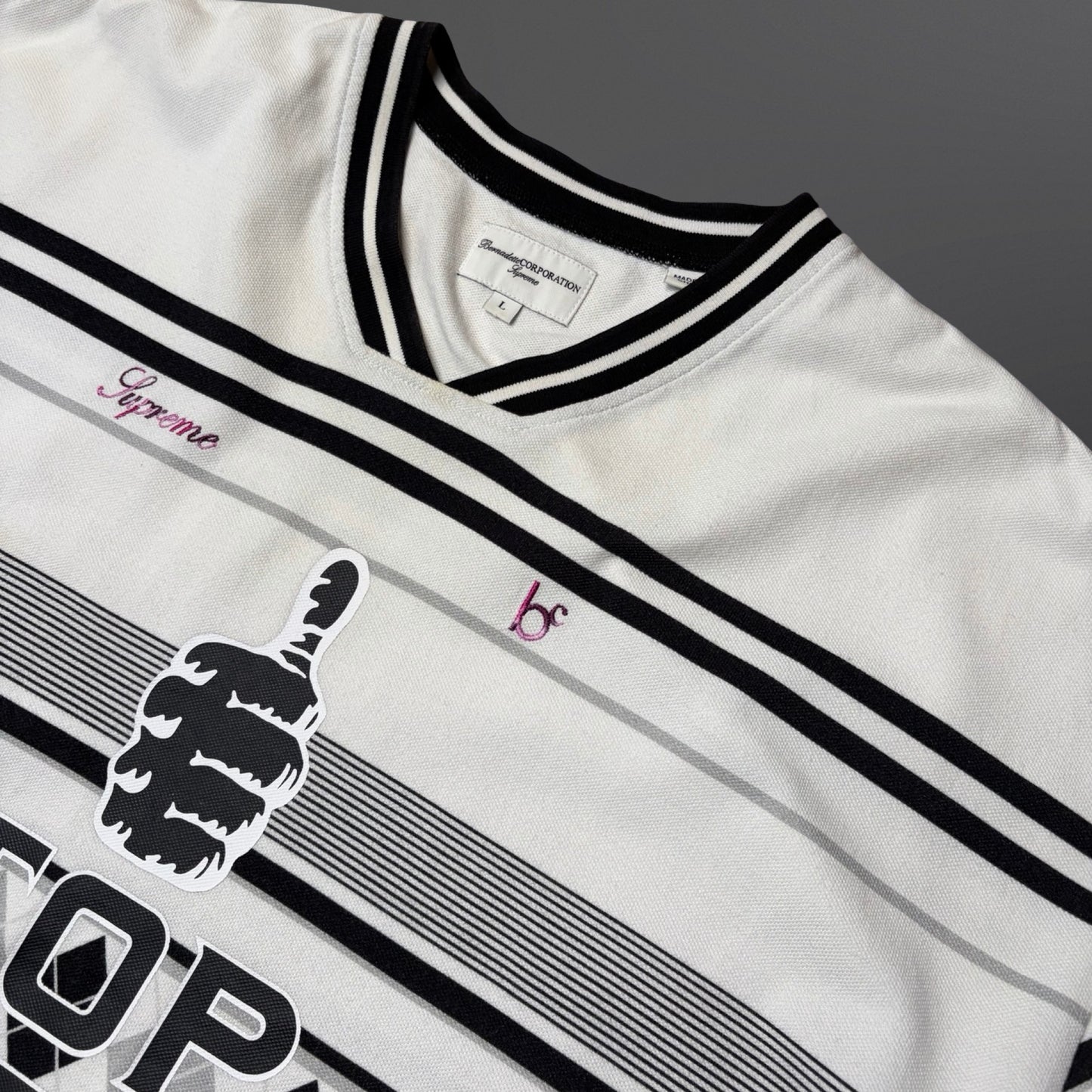 Supreme × Bernadette Corporation Pique Soccer Top – White (Large)