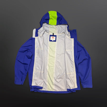 Supreme Triple-Layer Regnjakke – Royal Blue / Lime – Large