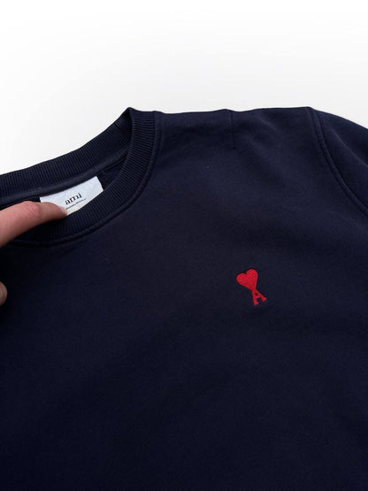Ami Paris Sweatshirt i Large Navy Brugt