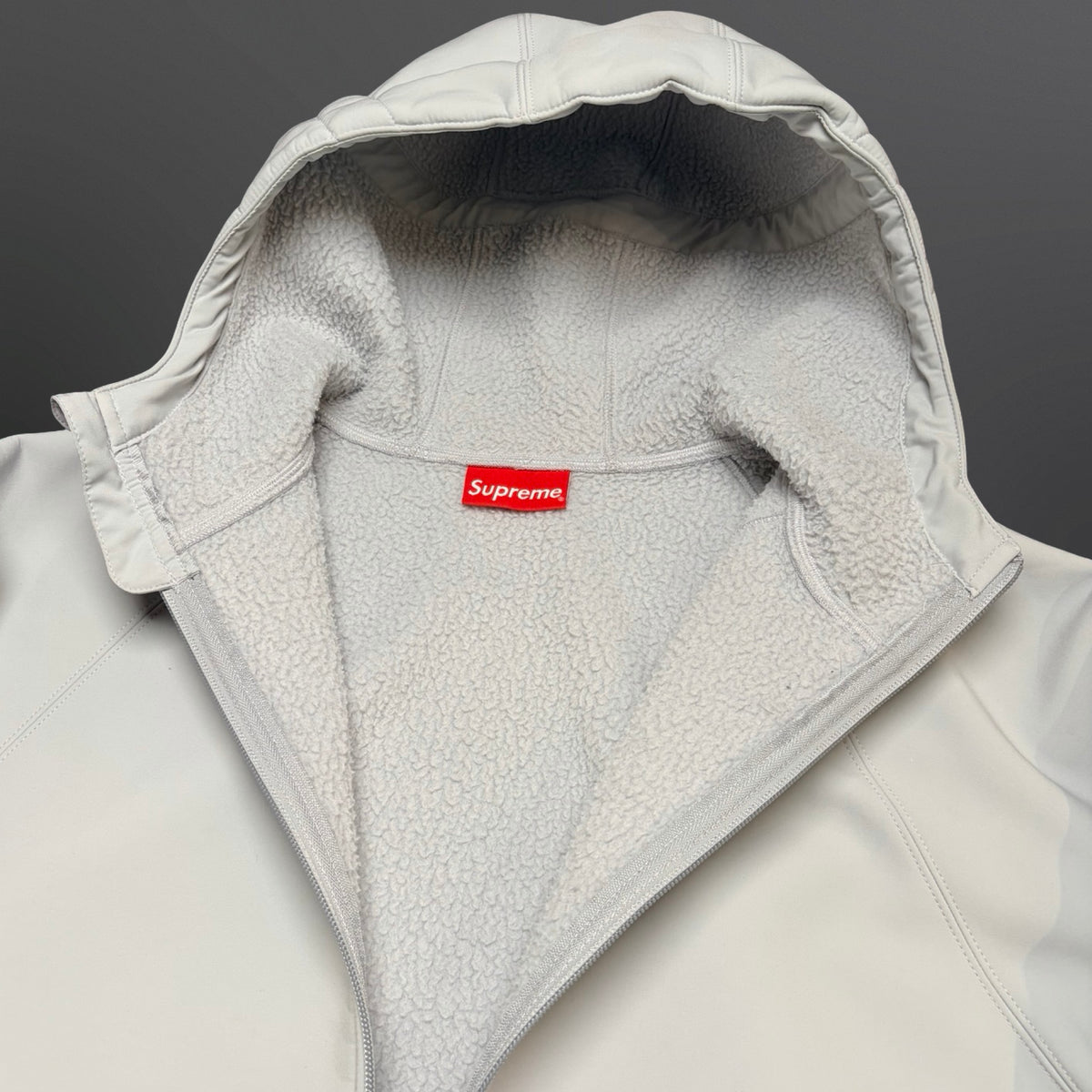 Supreme Windstopper Zip Hoodie – Light Grey – Small