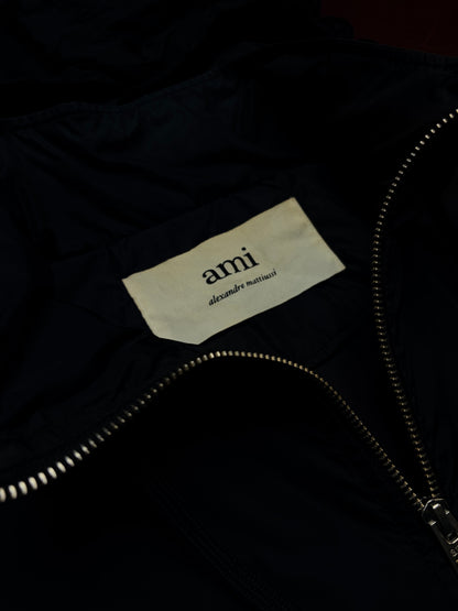 AMI Alexandre Mattiussi Hooded Windbreaker Jacket – Black – XL