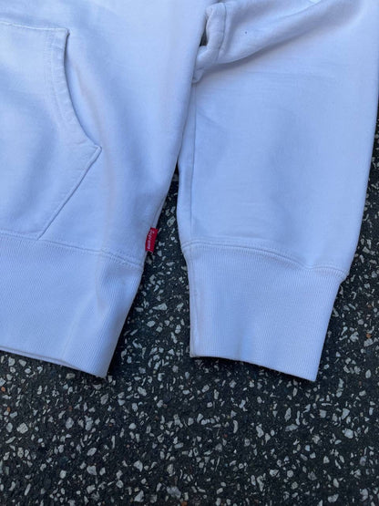 Supreme Zip Up Hoodie Hættetrøje med Lynlås Hvid White L Large
