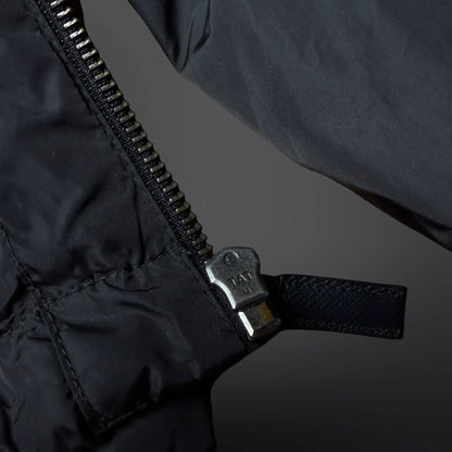 Prada Jacket Jakke L Large Grå Sort Triangle Logo Forårsjakke