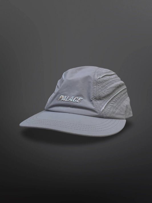 Palace S-Runner 2 Shell Hat Cap Kasket I Grå med Hvide Striber One Size Reflective Logo