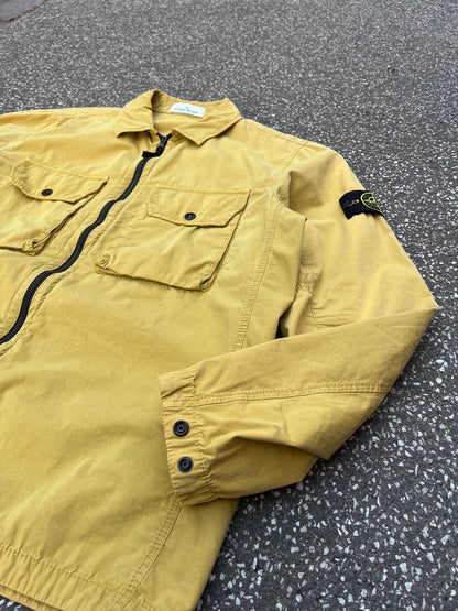 Stone Island Overshirt Sennepgul Skjorte Sommer Jakke Overgangsjakke XL Brugt Used