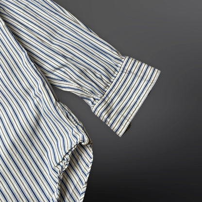 Comme des Garçons PLAY Stribet Skjorte – Hvid/Blå – Str. M