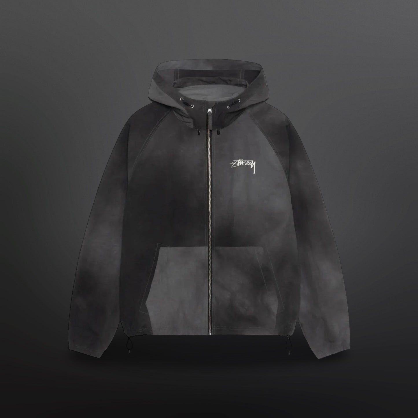 Stüssy Beach Shell Wave Dye Jacket – Sort (XL)