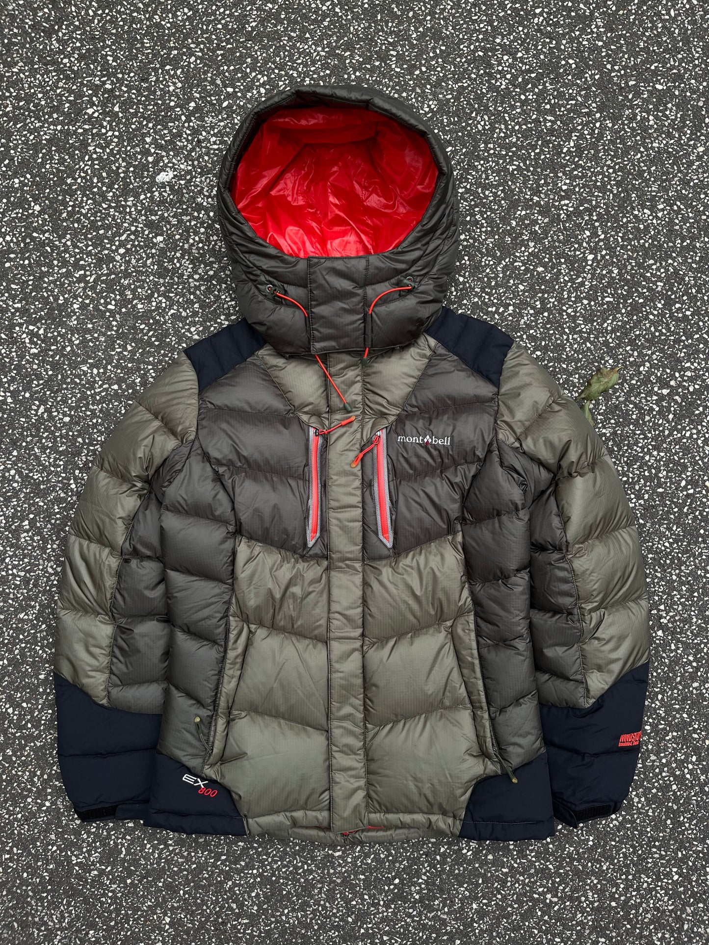 Montbell EX 800 Women’s Down Jacket Olive Red Str. 95 M Medium