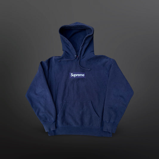 Supreme Box Logo Hoodie – Navy – Small