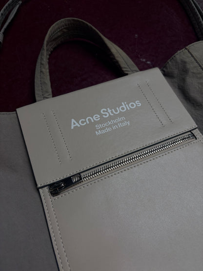 Acne Studios Nylon Tote Bag – Grey / Beige