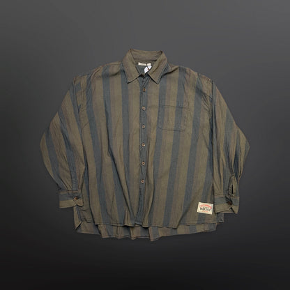 Stüssy x Our Legacy Work Shop Borrowed Shirt – Raw Linen Stripe – Medium