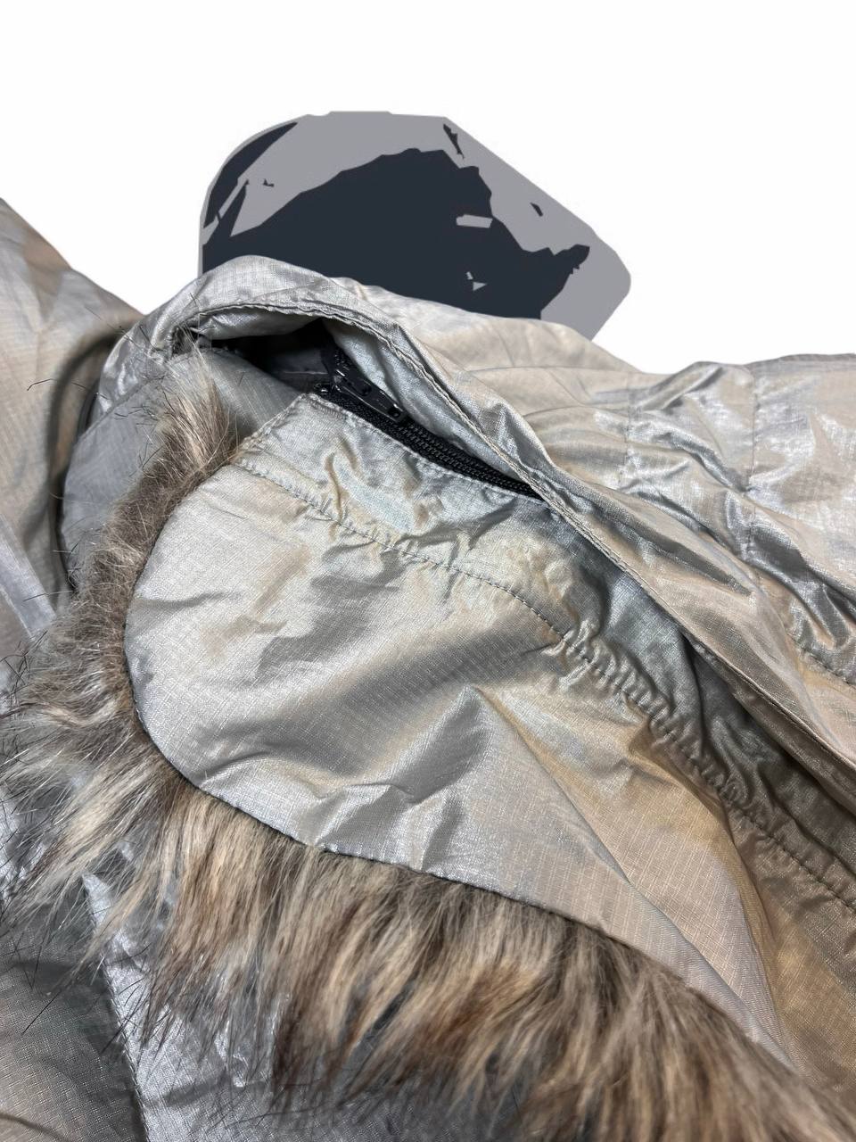 Brugt Used The North Face Dunjakke Vintage Puffer I Silver Sølv farve i M medium Dame i god stand