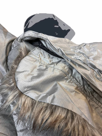 Brugt Used The North Face Dunjakke Vintage Puffer I Silver Sølv farve i M medium Dame i god stand