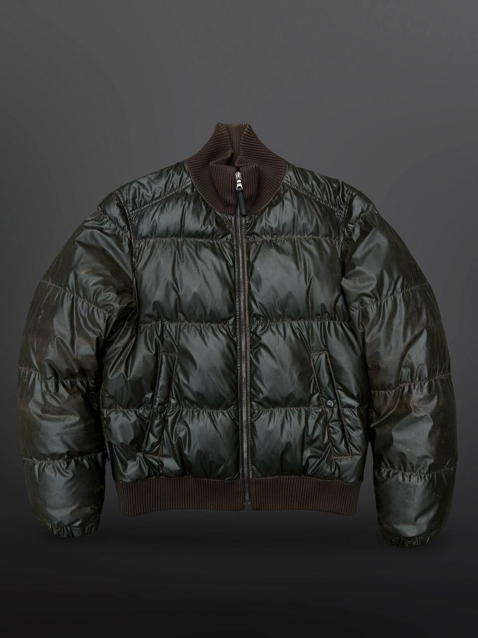 Prada Puffer Dunjakke Black Label Vintage Jacket Brun Str.50 M-L