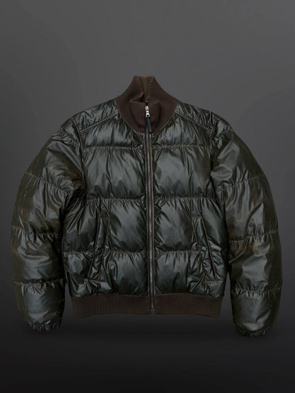Prada Puffer Dunjakke Black Label Vintage Jacket Brun Str.50 M-L