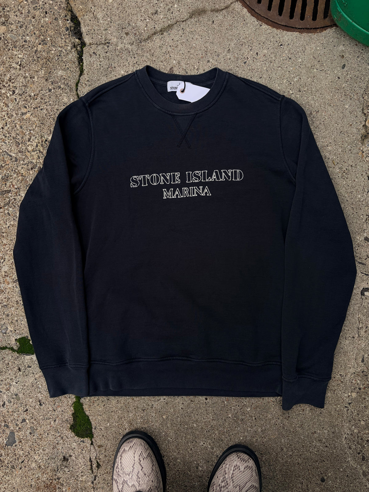 Stone Island Marina Logo Sweatshirt – Black – XL