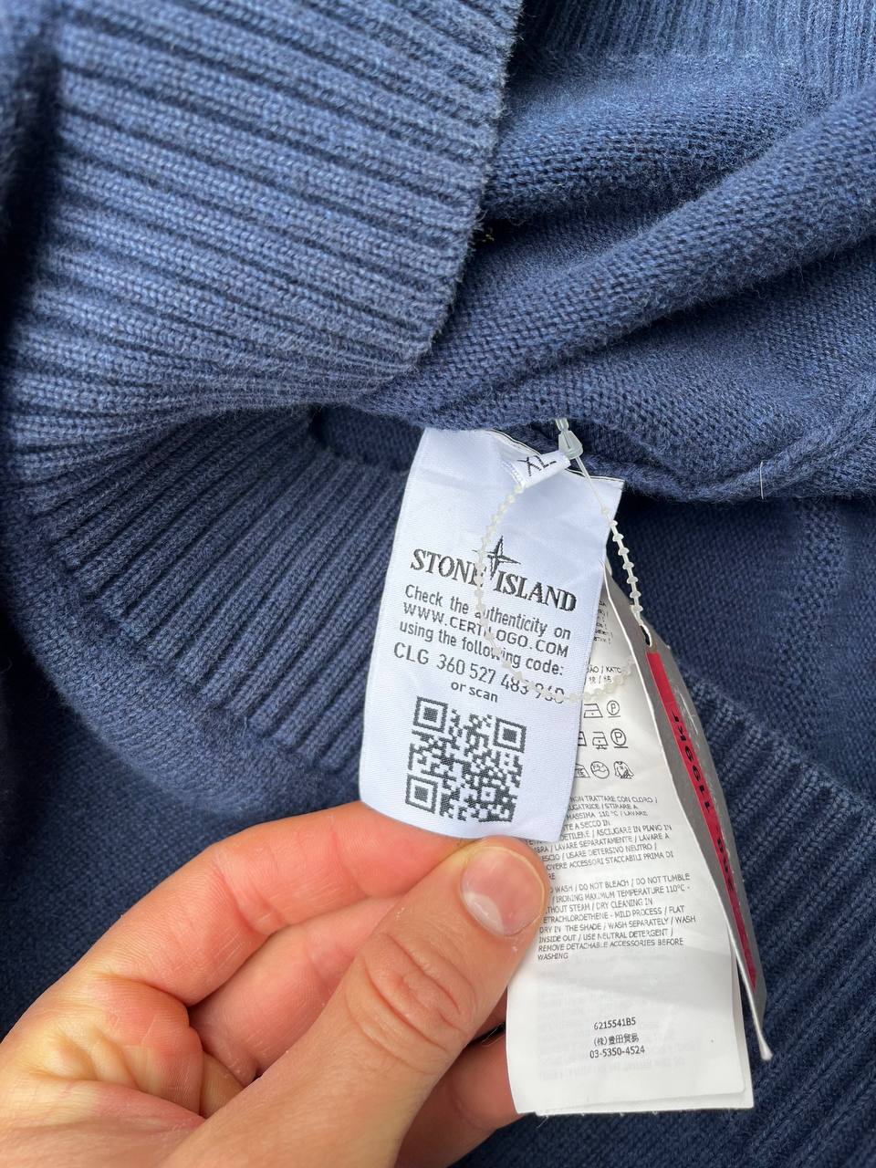 “Brugt Strik fra Stone Island trøje sweater sweatshirt i Marina blå farve i M medium 621554185”