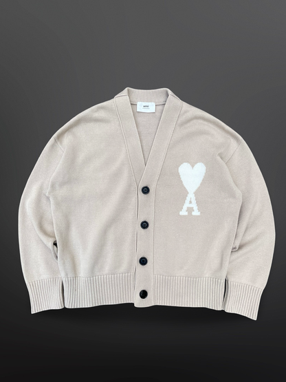 AMI Paris De Coeur Cardigan Beige, Str. L