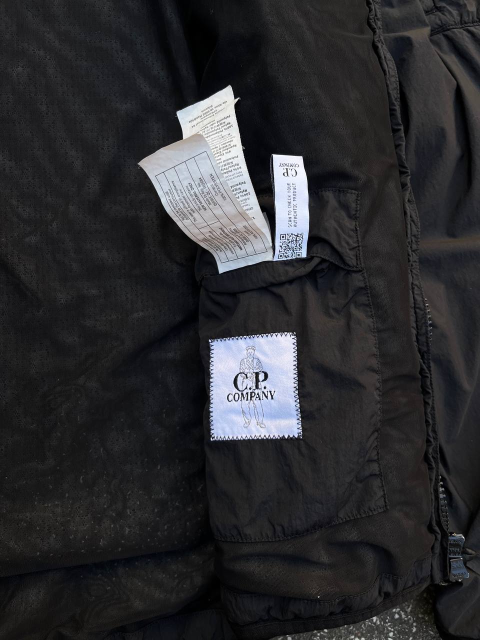 Brugt C.P. COMPANY Polartec Padded jacket / jakke Black / Sort i XL 56