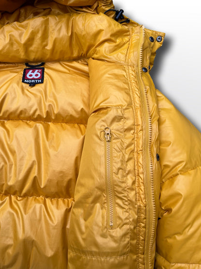 66 North dunjakke puffer vinter jakke i M medium gul