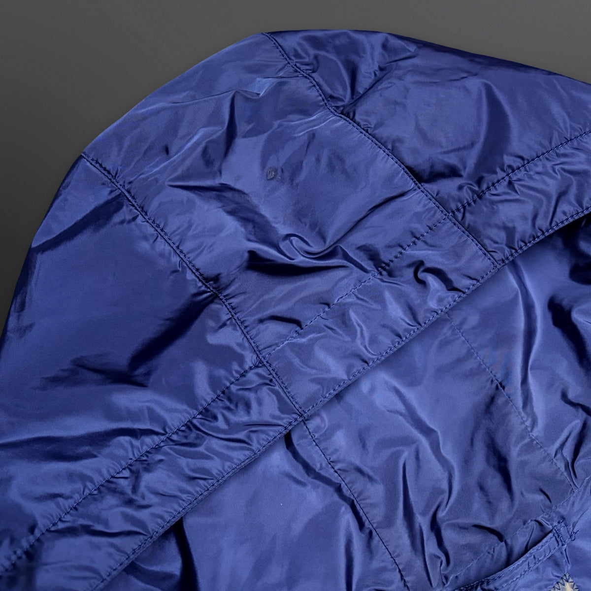 Prada Nylon Hooded Jacket – Blue – XL