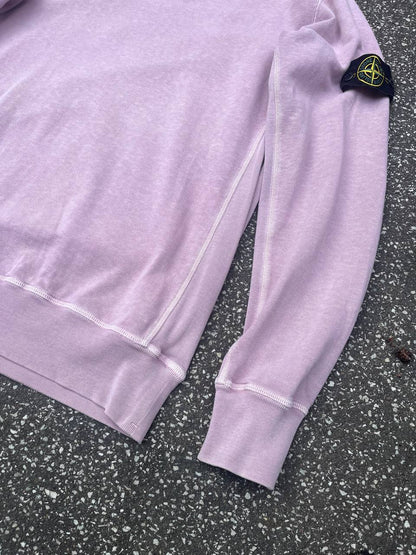 Brugt Sweatshirt fra Stone Island sten Ø SI i XL herre mænd i pink Lyserød Farve