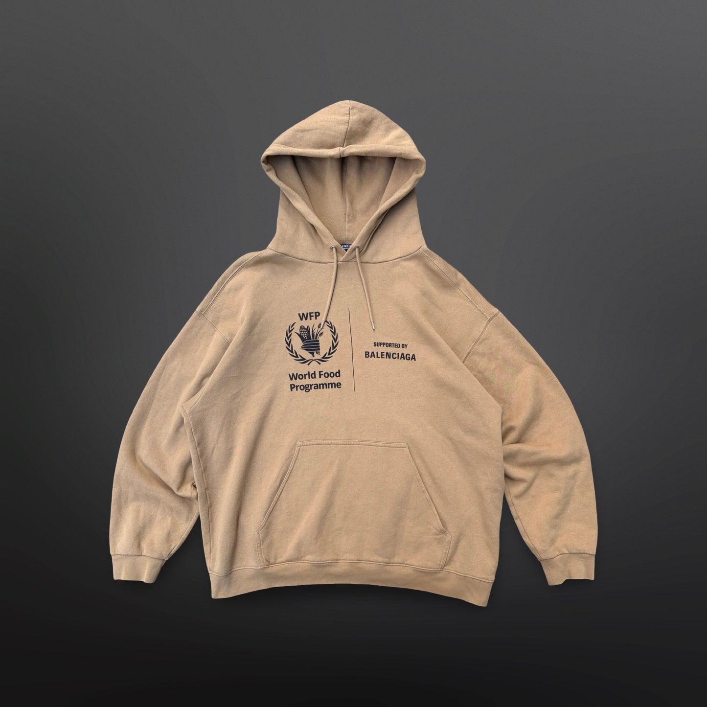 Balenciaga x World Food Programme Hoodie Beige M Medium (Fitter Large)