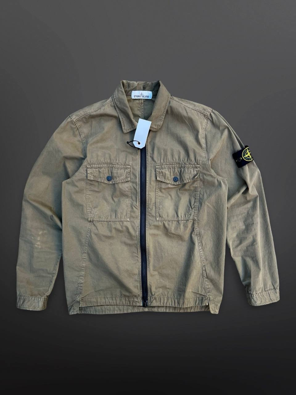 Stone Island Overshirt Skjorte Med Lynlås khaki S small