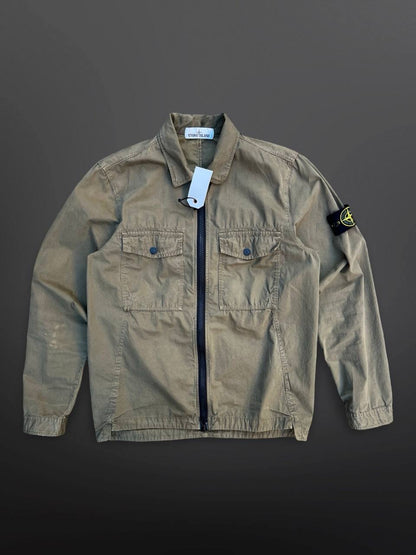 Stone Island Overshirt Skjorte Med Lynlås khaki S small