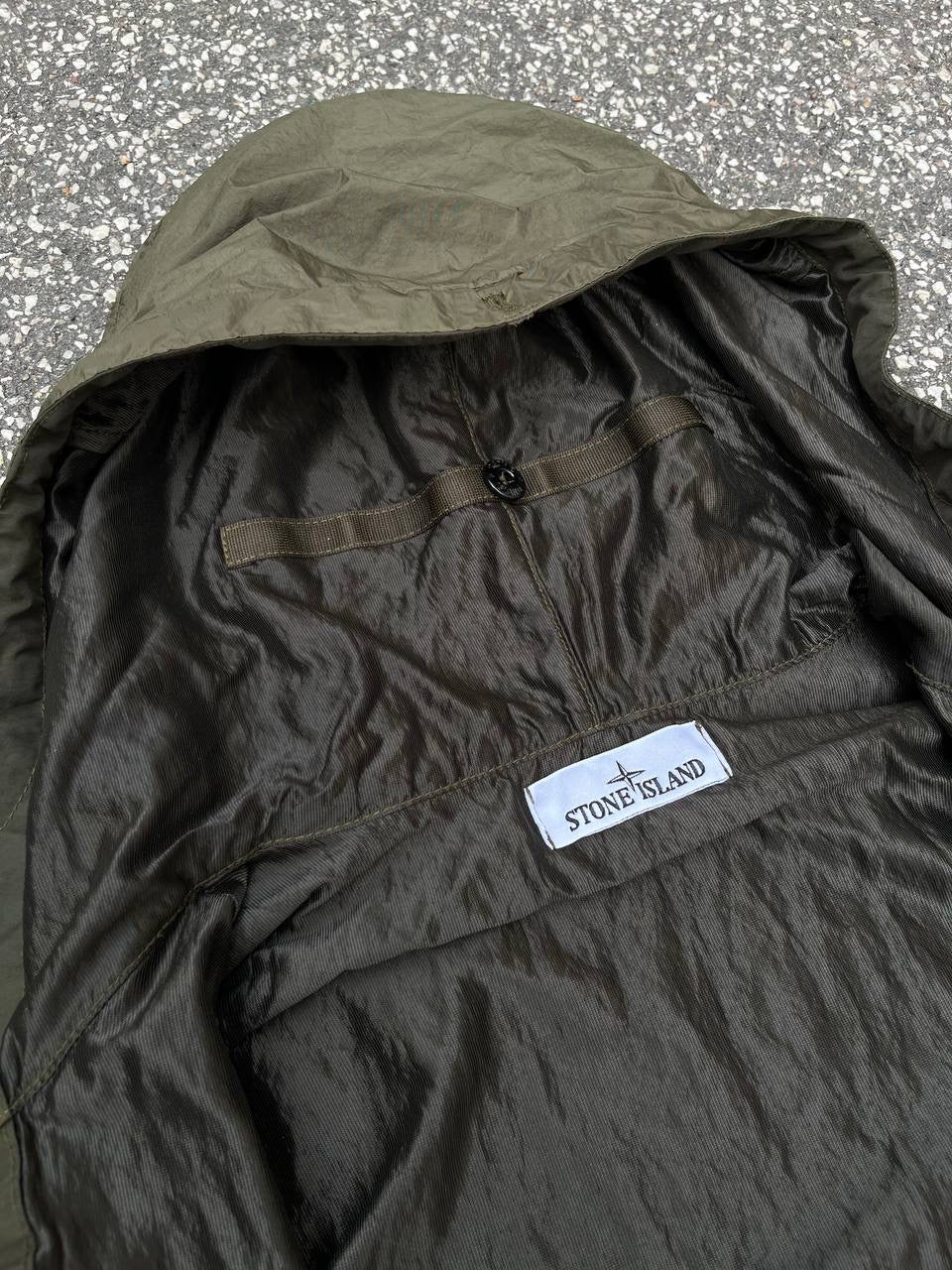Stone Island Garment Dyed Crinkle Reps Ny Windbreaker Efterårsjakke Grøn Millitær Khaki M Medium K1S154100092 S0A23