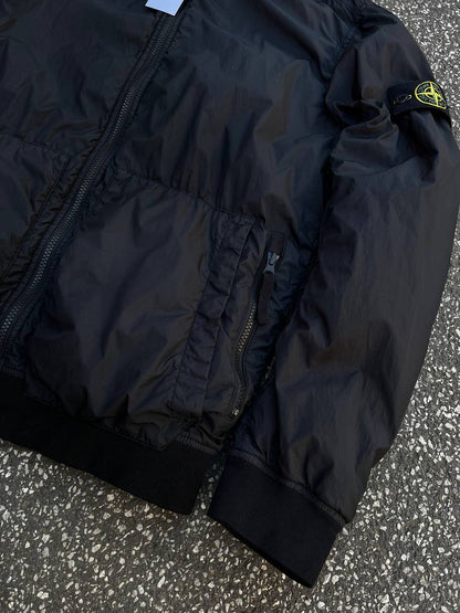 Stone Island Jakke Sommerjakke Garment Dyed Crinkle Reps Ny i Sort L Large