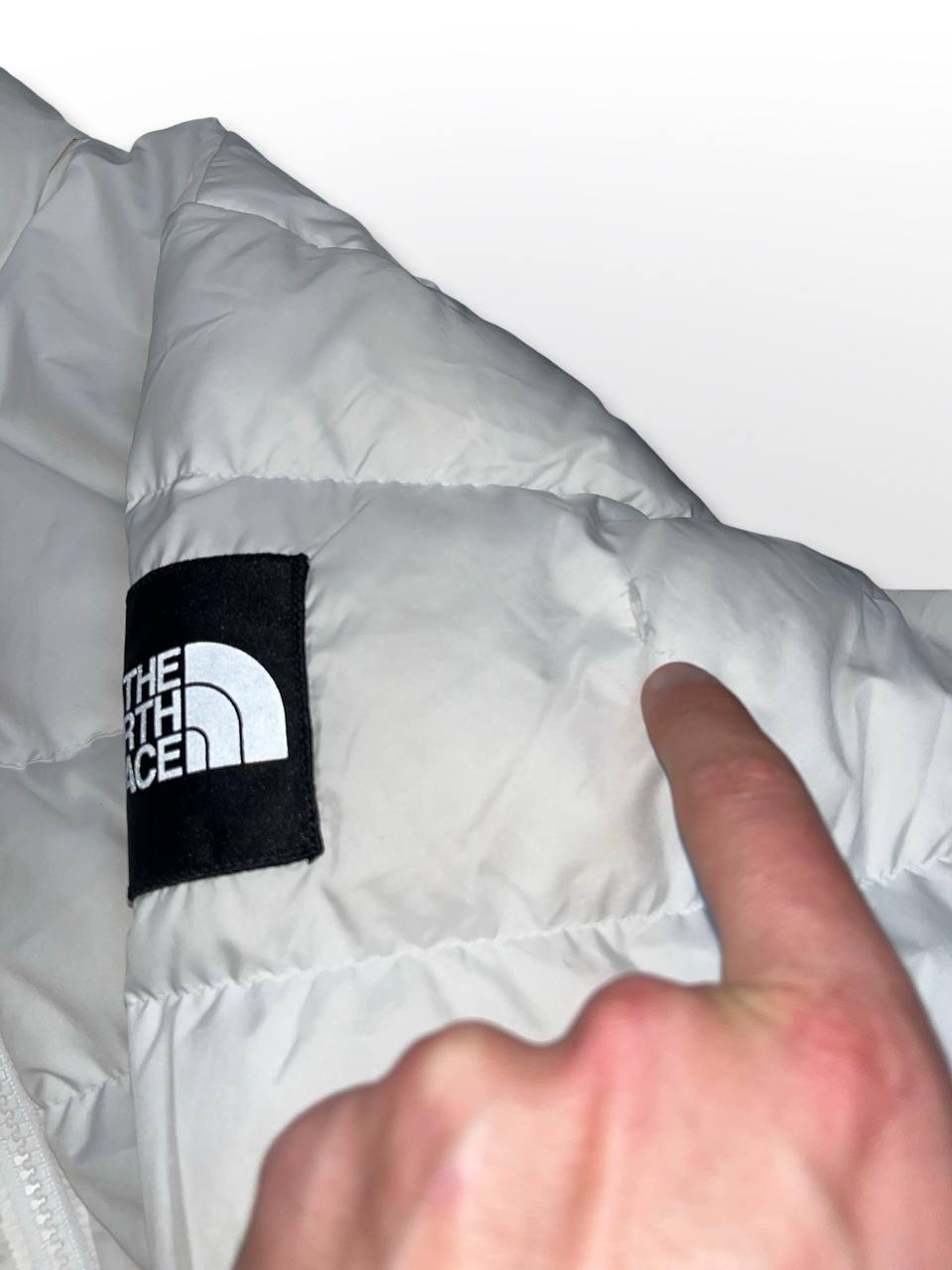 Brugt Dunjakke The North Face Nuptse 700 jakke Vinterjakke i Hvid White L large mænd i God Stand