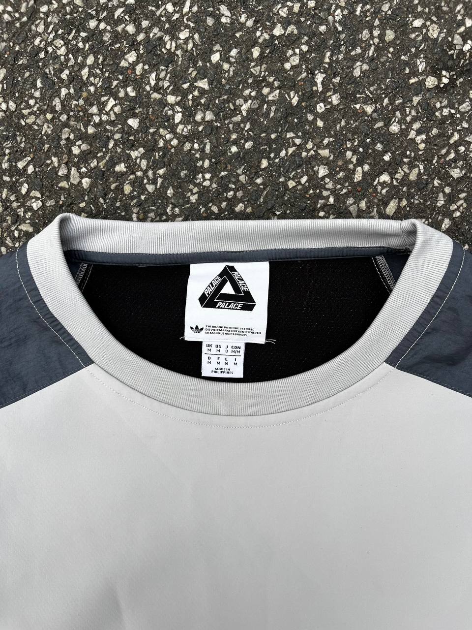 Adidas X Palace vintage reflektive sweatshirt i grå/ hvid L large