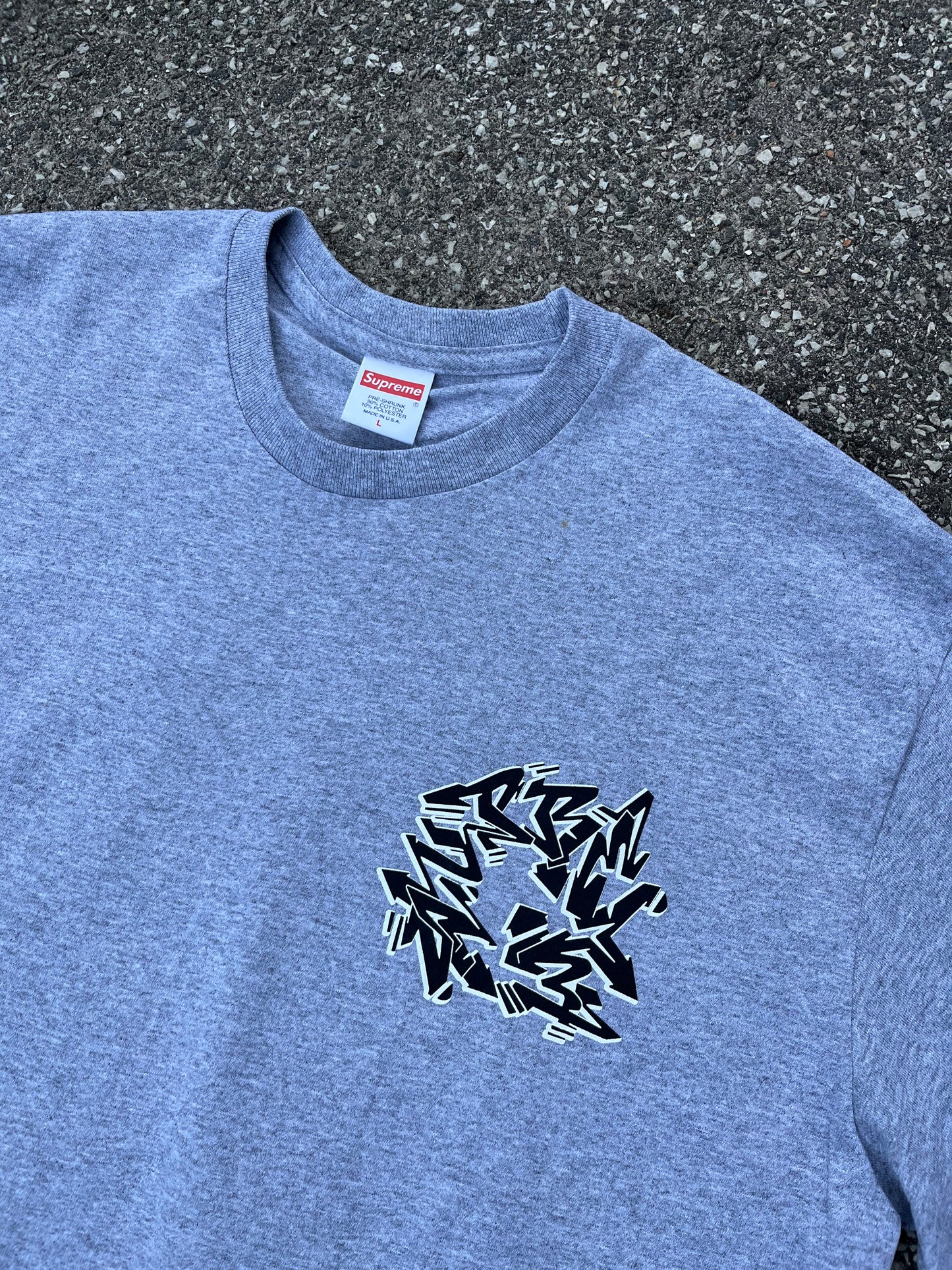 Supreme Graffiti Logo Tee – Heather Grey Large