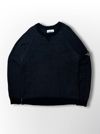 Brugt Stone Island sweater Sweatshirt pullover i uld 6715529D9 i grå farve XL