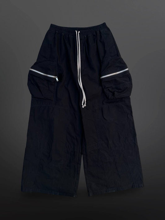 Rick Owens 09 Black Bukser Pants Med Brede Ben 48 Sort Brugt Used