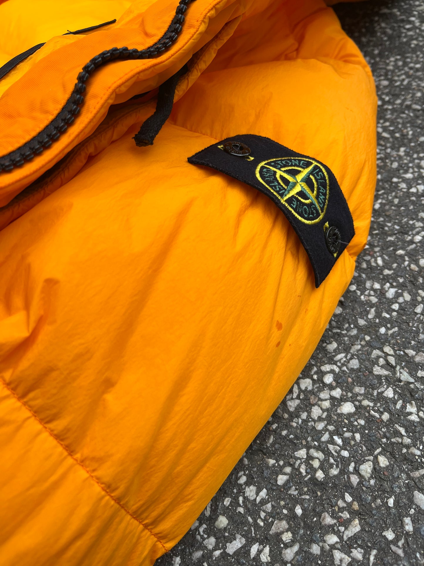 Stone Island Crinkle Down Jacket Orange, L Large