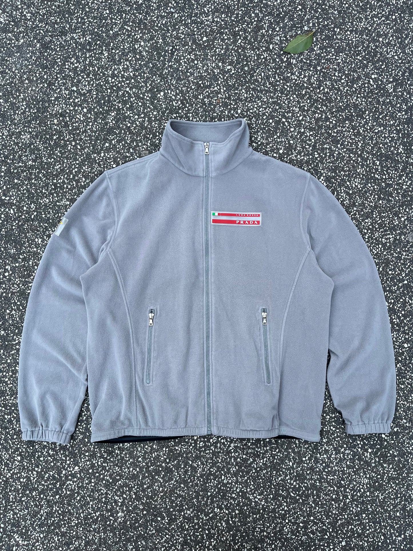 Prada Luna Rossa Fleece Jacket Grå, Str. XL Faktisk L