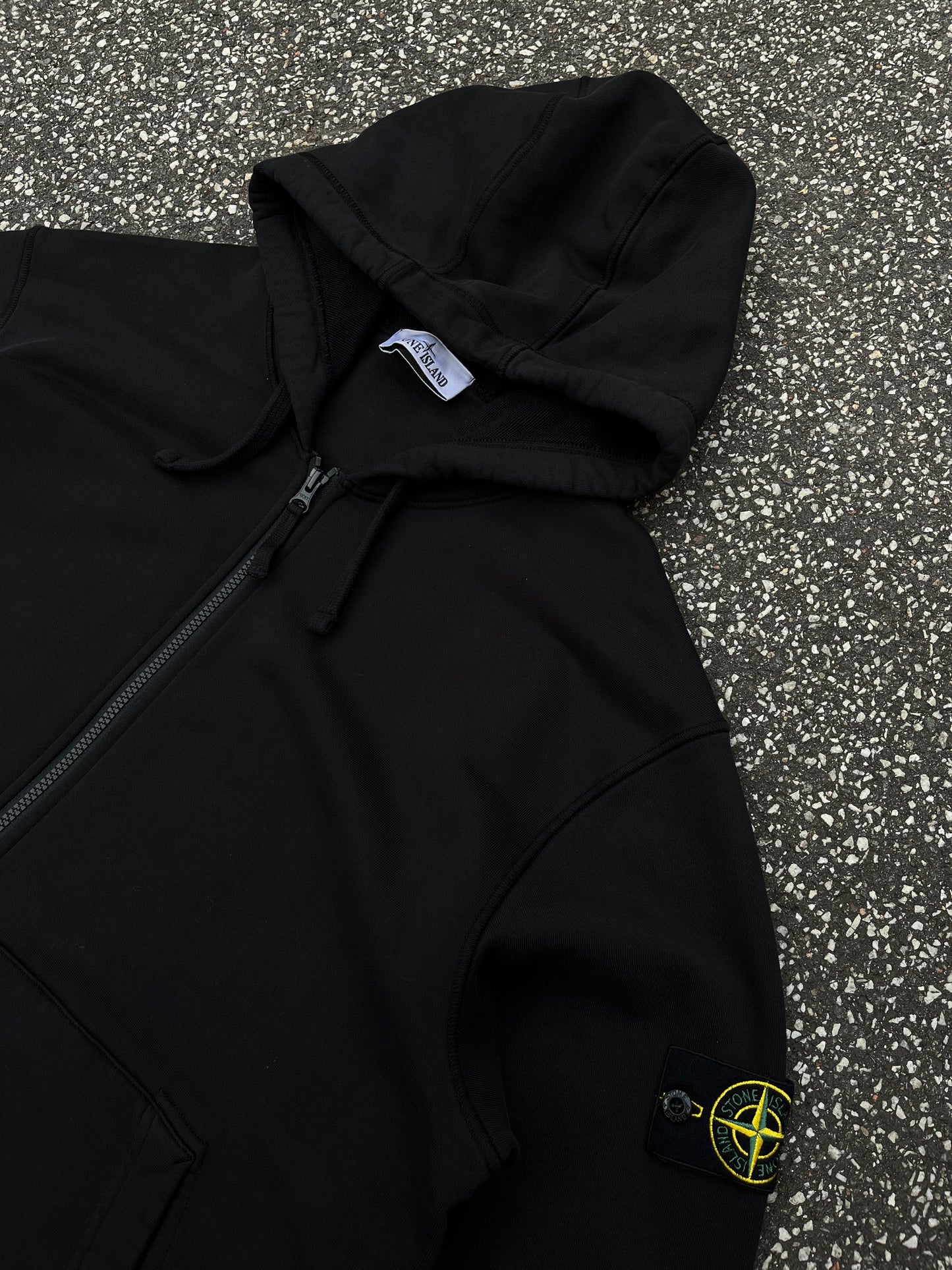 Stone Island Zip Hoodie – Black XXL
