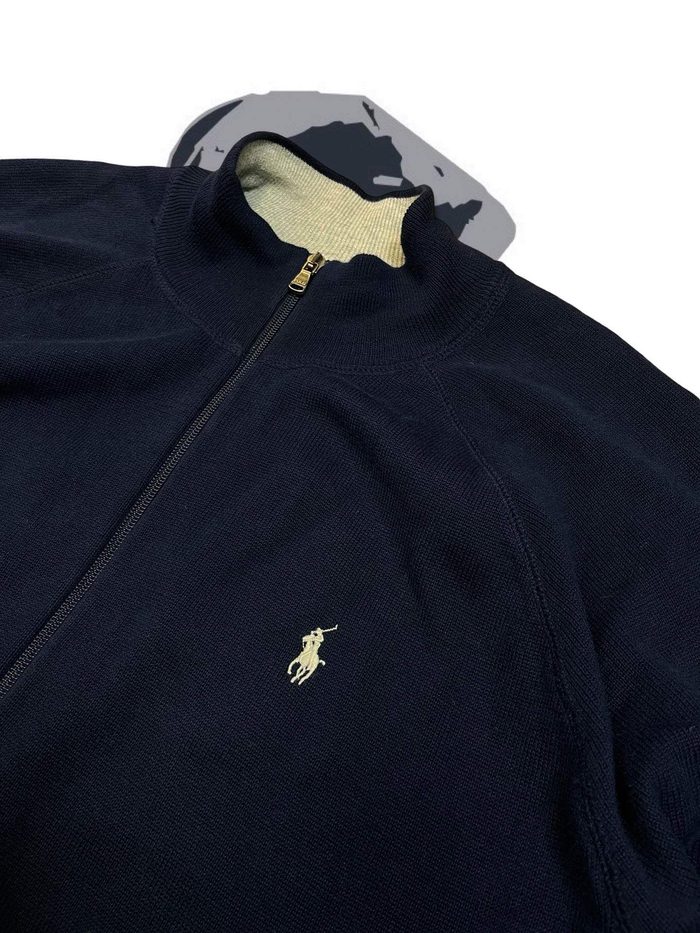 Brugt Used Cardigan Fra Polo Ralph Lauren I mørkeblå XL herre