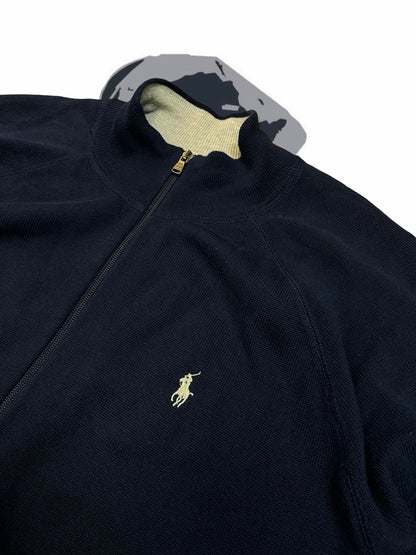 Brugt Used Cardigan Fra Polo Ralph Lauren I mørkeblå XL herre