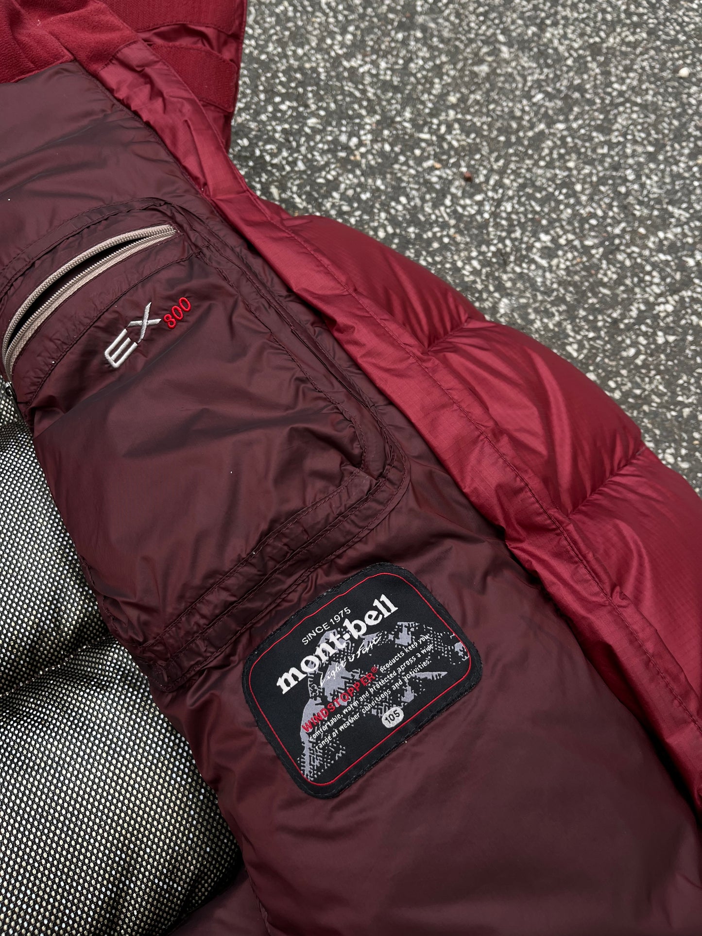 Montbell EX 800 Down Jacket Dunjakke Bordeaux L Large EU